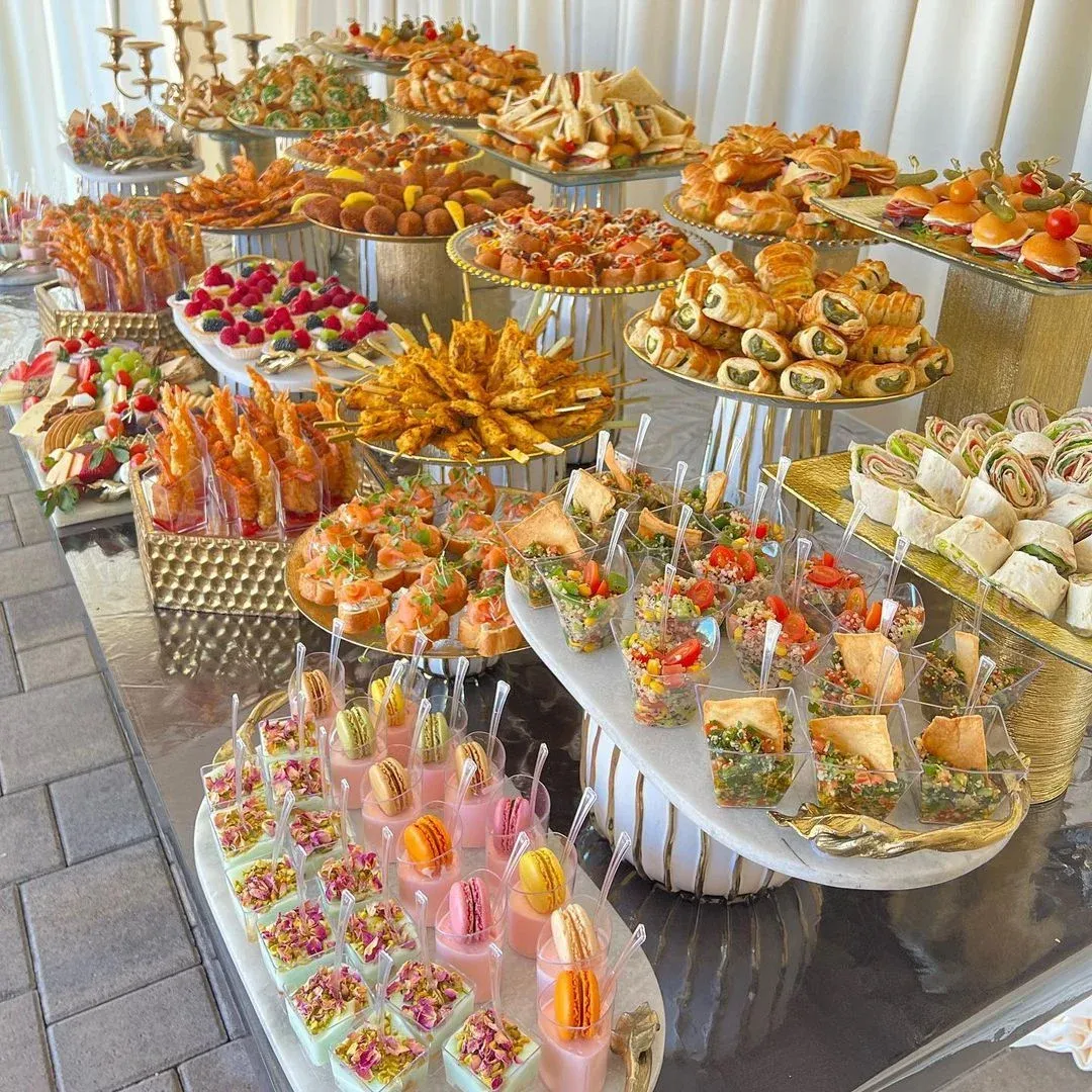 Canape and dessert cup buffet
